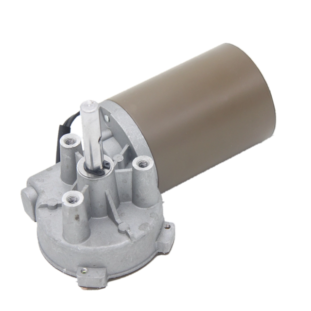 DR63 12V 35RPM Low Speed Brown Housing DC Worm Gear Motors for Sliding Door