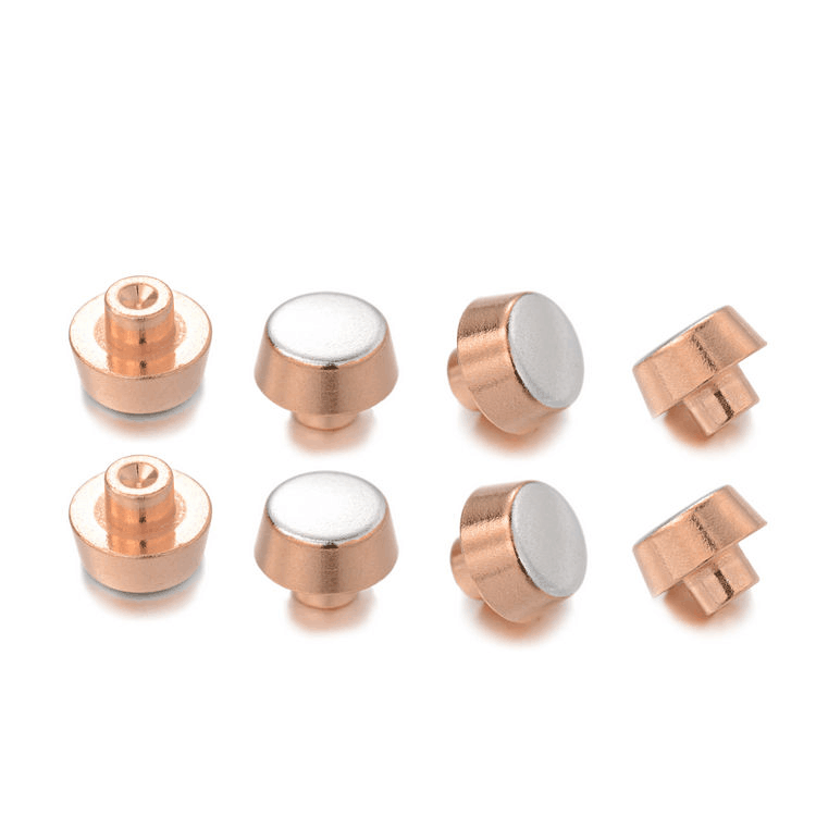 Flat Head Electrical Bimetallic Copper Tungsten Contact Rivets Brass Stamping Terminal Parts Silver Contact