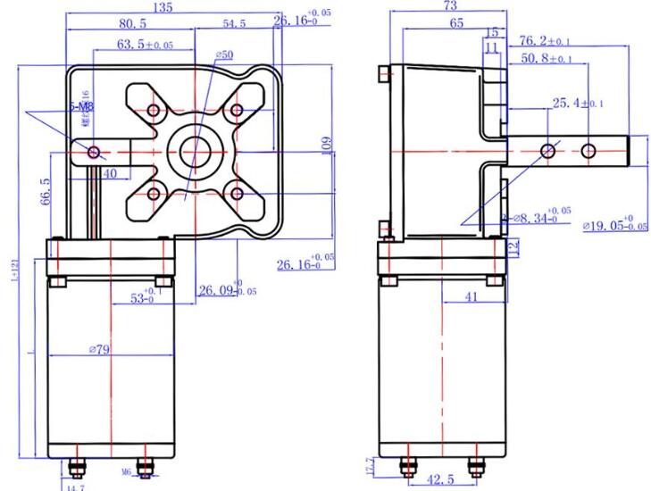 Dia.80 DC worm gear motor
